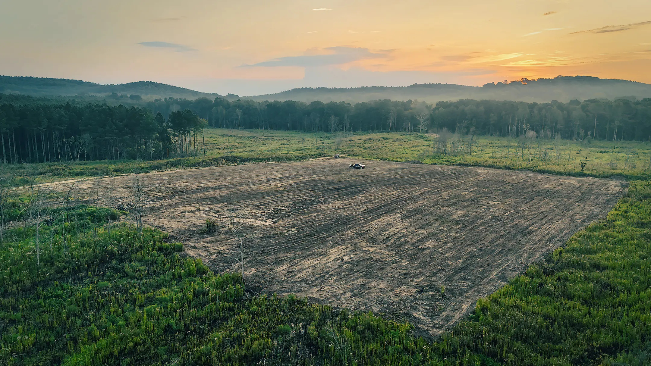 Cleared land in North Alabama prepared for residential, farming or hunting purposes by Jim Greene